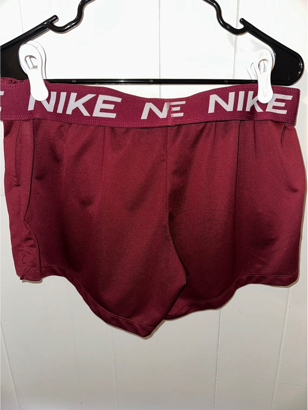 Nike Dri-FIT Maroon Athletic Shorts with Branded Elastic Waistband, Size Medium